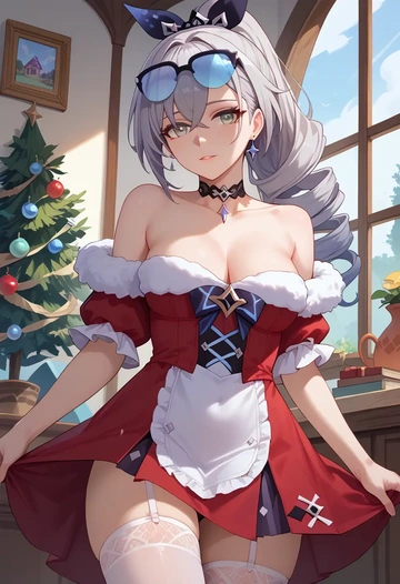 star rail,silver wolf,Christmas,sexy, stockings,  - AI generated anime art